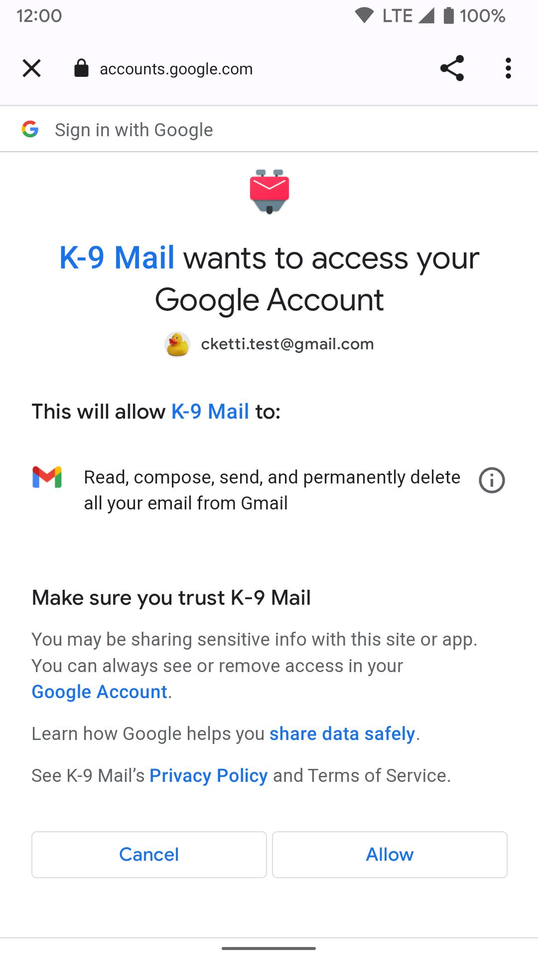 I can't log into my account it shows can't add account - Google